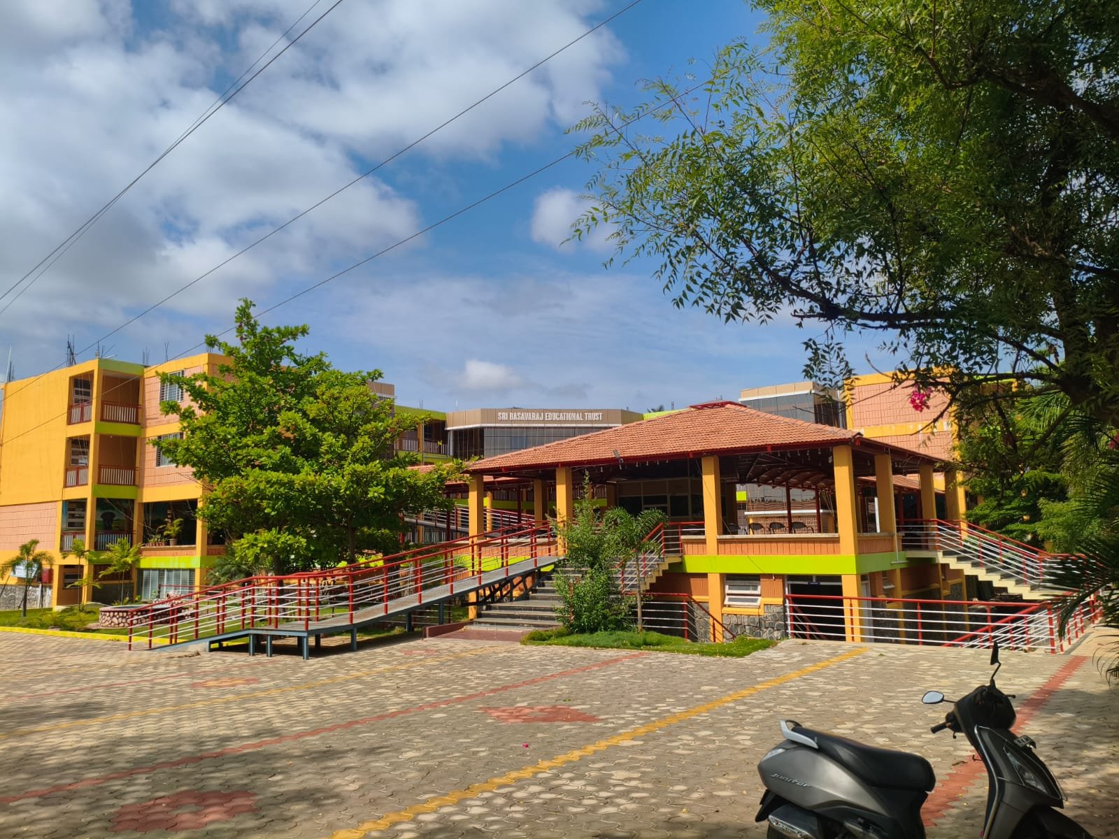 Campus courtyard and garden walkway